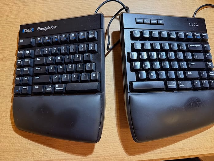 Freestyle Pro Keyboard with two independent pieces connected by a cable.