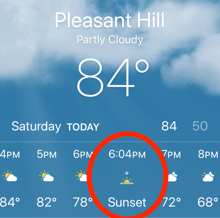 PH Sunset Weather app screenshot