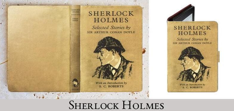 Sherlock Holmes 2 Photo of ereader cover with drawing of Sherlock Holme's head